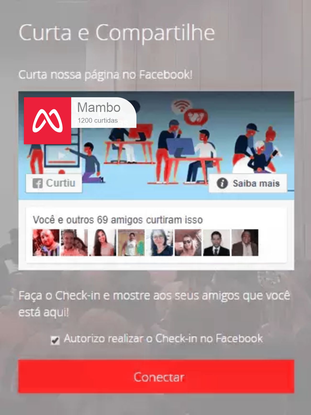 Como posso conectar com o Facebook e quais informações serão